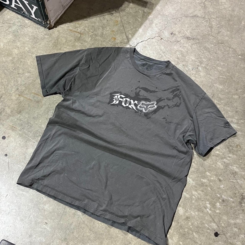 Fox Racing Men's Grey and Black T-shirt